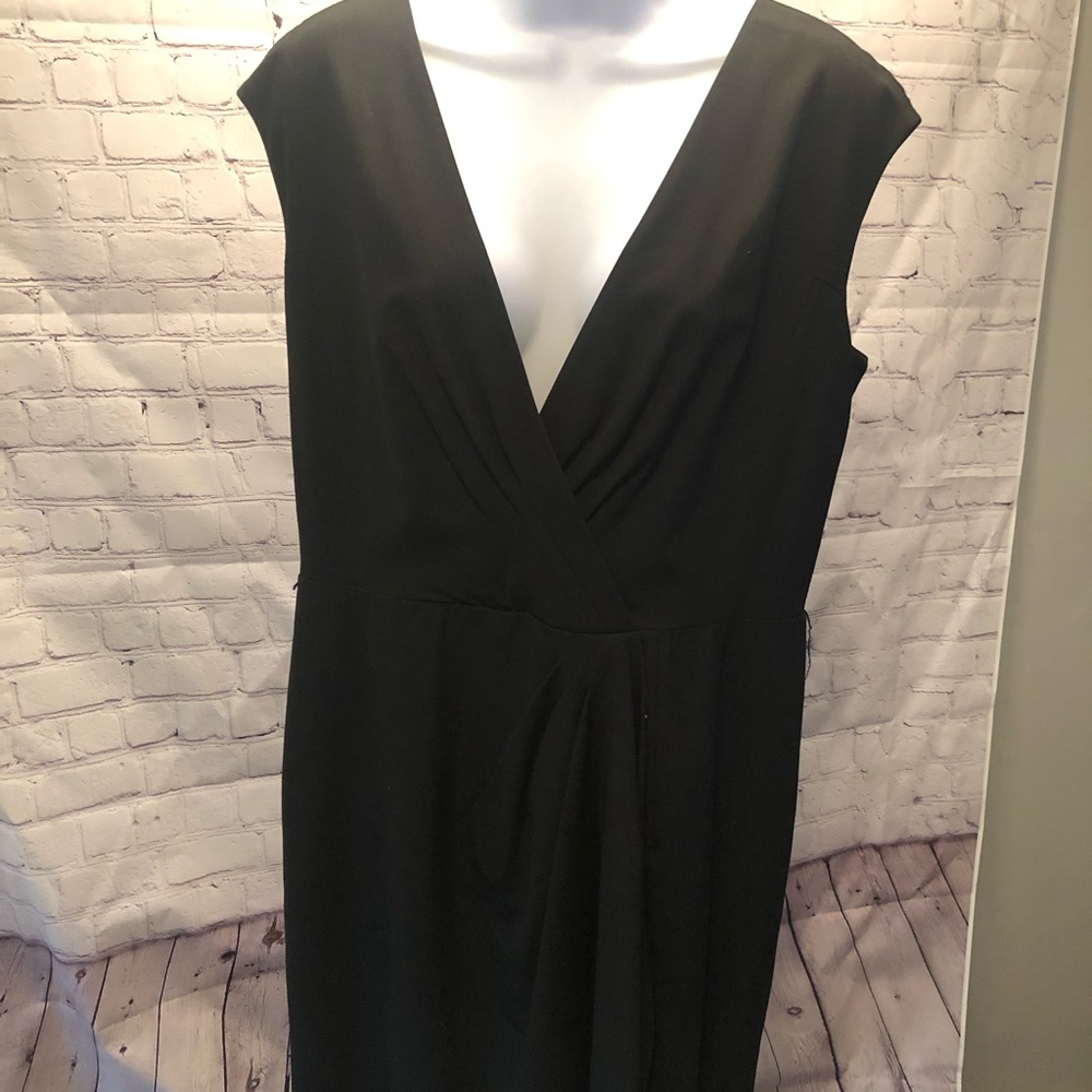 Black dress: short deep V neck